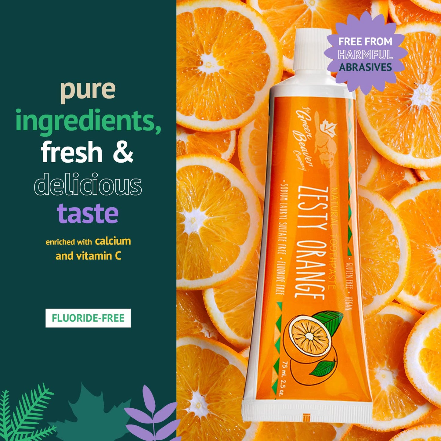 Orange Zesty Fluoride-Free Toothpaste | Natural Whitening & Fresh Breath
