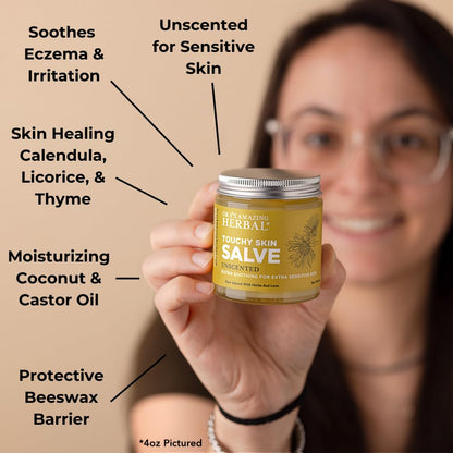 Ora's Amazing Herbal Touchy Skin Salve – Sensitive Skin Eczema Cream (4 oz)