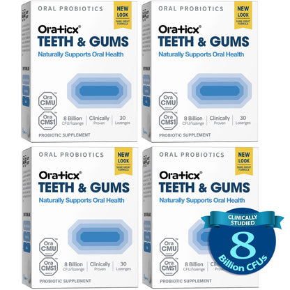 OraTicx Teeth & Gums Oral Probiotics – 8B CFU, Grape Flavor, 30 Lozenges (4-Pack)