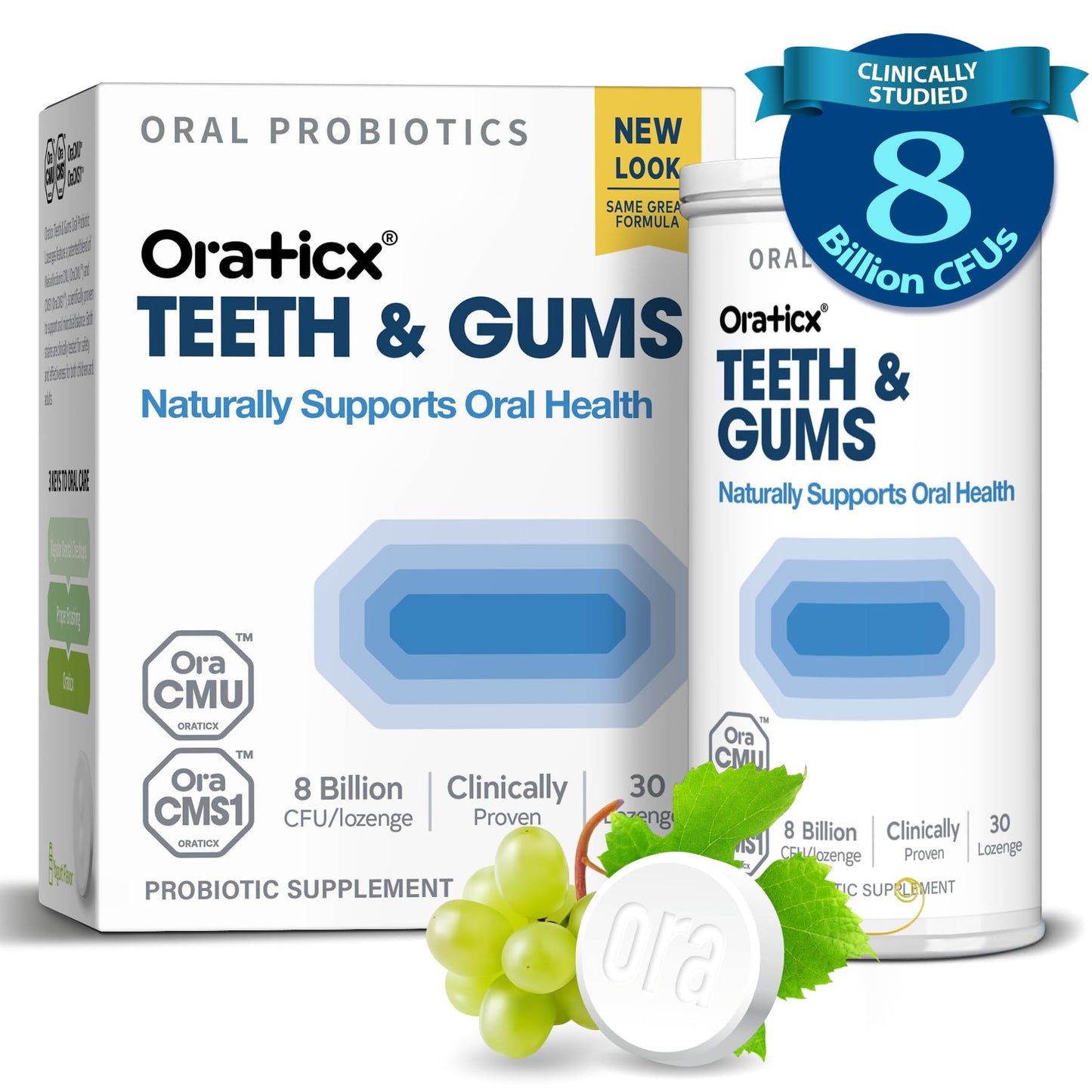 OraTicx Teeth & Gums Oral Probiotics – 8B CFU, Grape Flavor, 30 Lozenges (4-Pack)