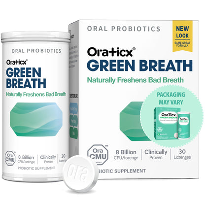 OraTicx Green Breath Probiotics – Mint Flavor, 8B CFU, 30 Lozenges