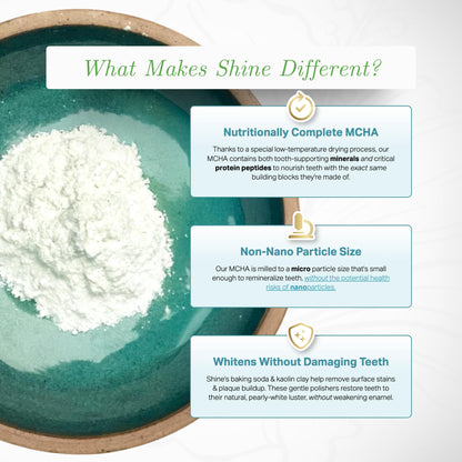OraWellness Shine Remineralizing Tooth Powder with Hydroxyapatite | Made in USA | Fluoride Free Whitening & Stain Remover