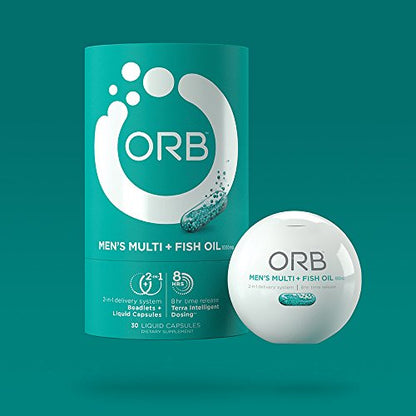 ORB Men’s Multi-Vitamin + Fish Oil – Heart Health, Mood Support (30 Count)