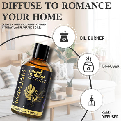 Orchid Blossom Fragrance Oil – MAYJAM 100ml (3.38oz) for Diffusers, Soap & Candles
