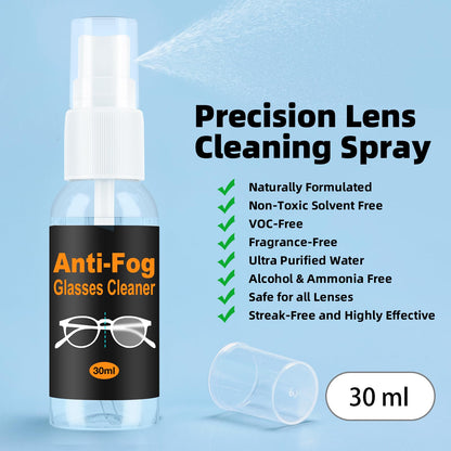 Ordilend Glasses Cleaner Kit – 24H Anti-Fog Spray, Microfiber Cloth & Repair Tools