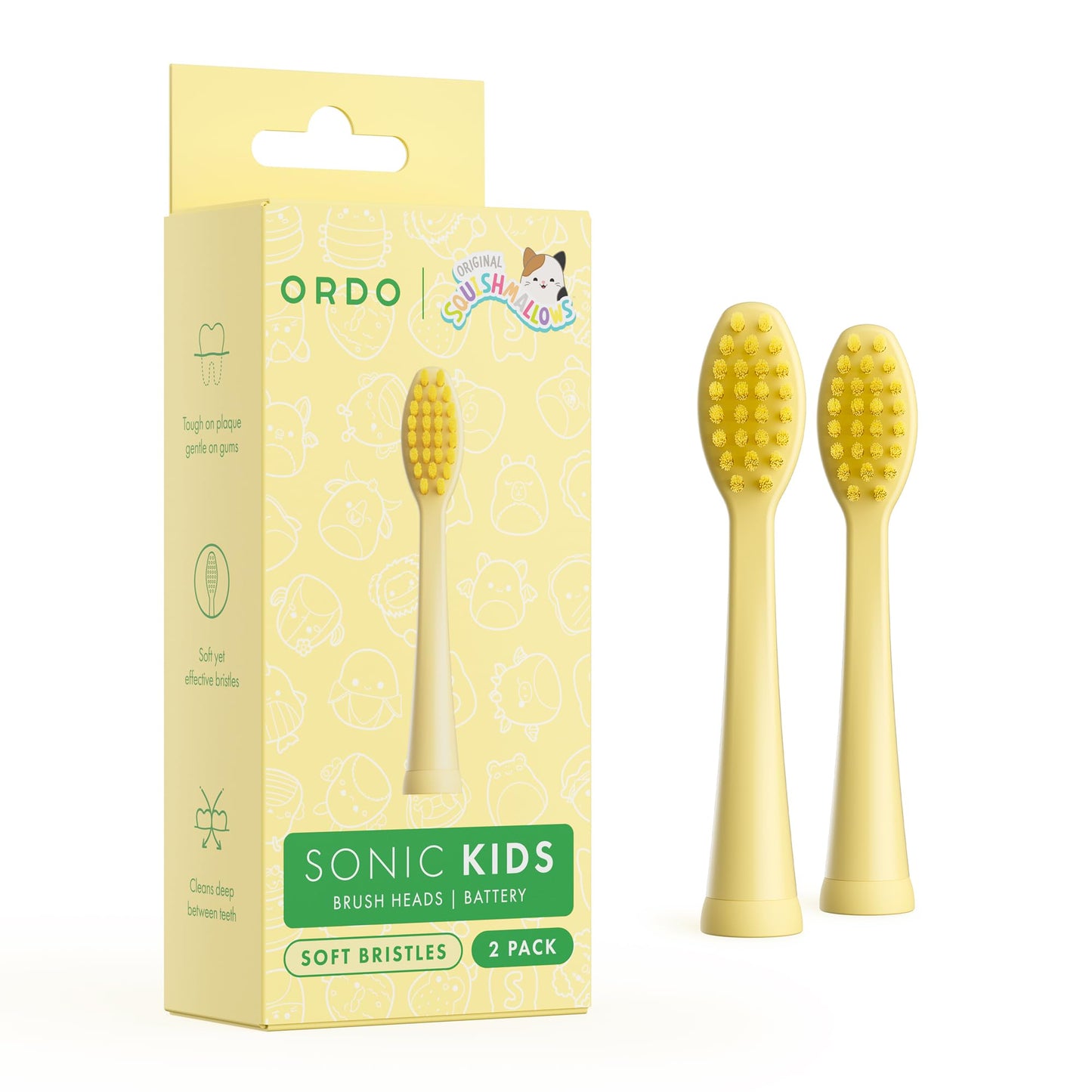 Ordo Squishmallows 2 Replacement Brush Heads for Kids Battery Toothbrush – Wanda