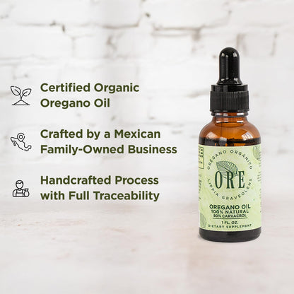 ORE Mexican Oregano Oil Drops 1 oz – 80% Carvacrol | Immune & Respiratory Support