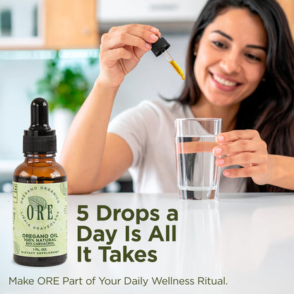 ORE Mexican Oregano Oil Drops 1 oz – 80% Carvacrol | Immune & Respiratory Support