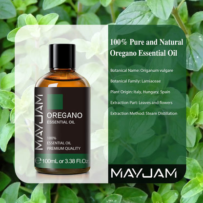 Oregano Essential Oil – MAYJAM Pure Essential Oils for Diffusers, 3.38 fl oz / 100 ml, Premium Glass Dropper