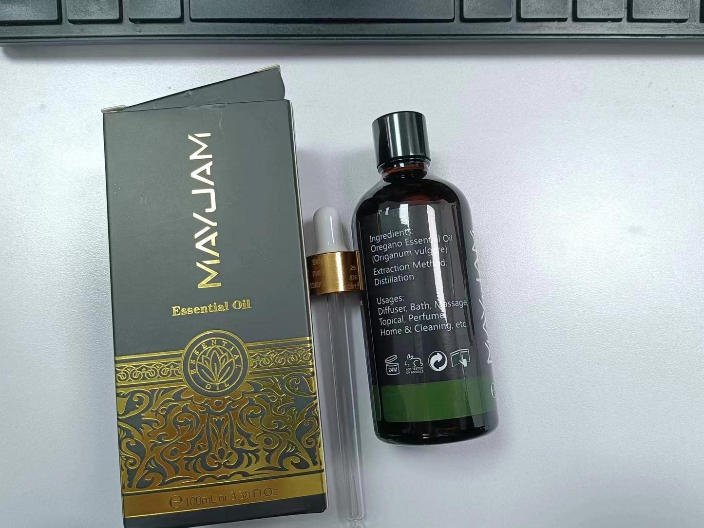 Oregano Essential Oil – MAYJAM Pure Essential Oils for Diffusers, 3.38 fl oz / 100 ml, Premium Glass Dropper