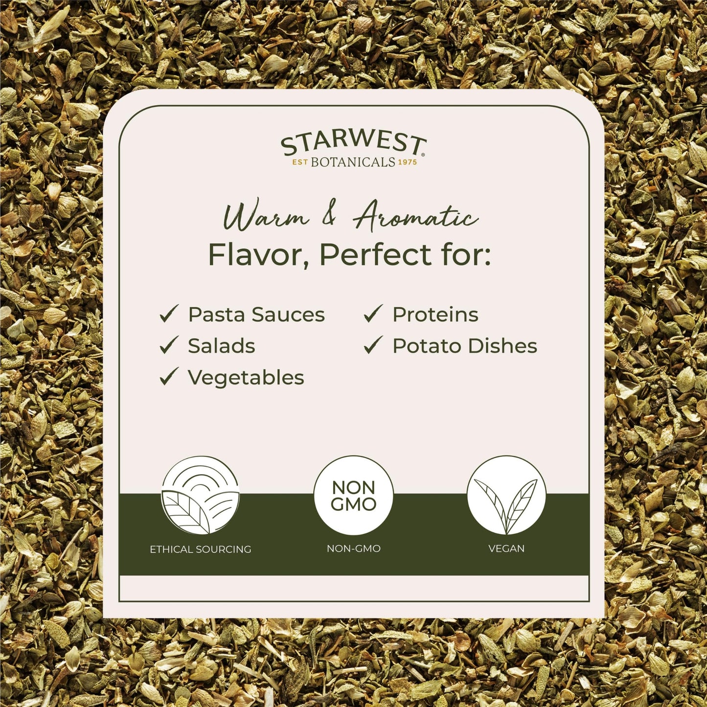Starwest Botanicals Organic Oregano Dried Leaf - Non-GMO Bulk 1 lb