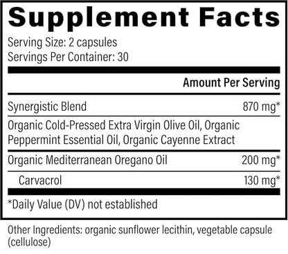 Global Healing Center Oregano Oil Capsules with Organic Ingredients & Cayenne Pepper | Immune Support, Respiratory Health, Digestive Wellness (60 Count)