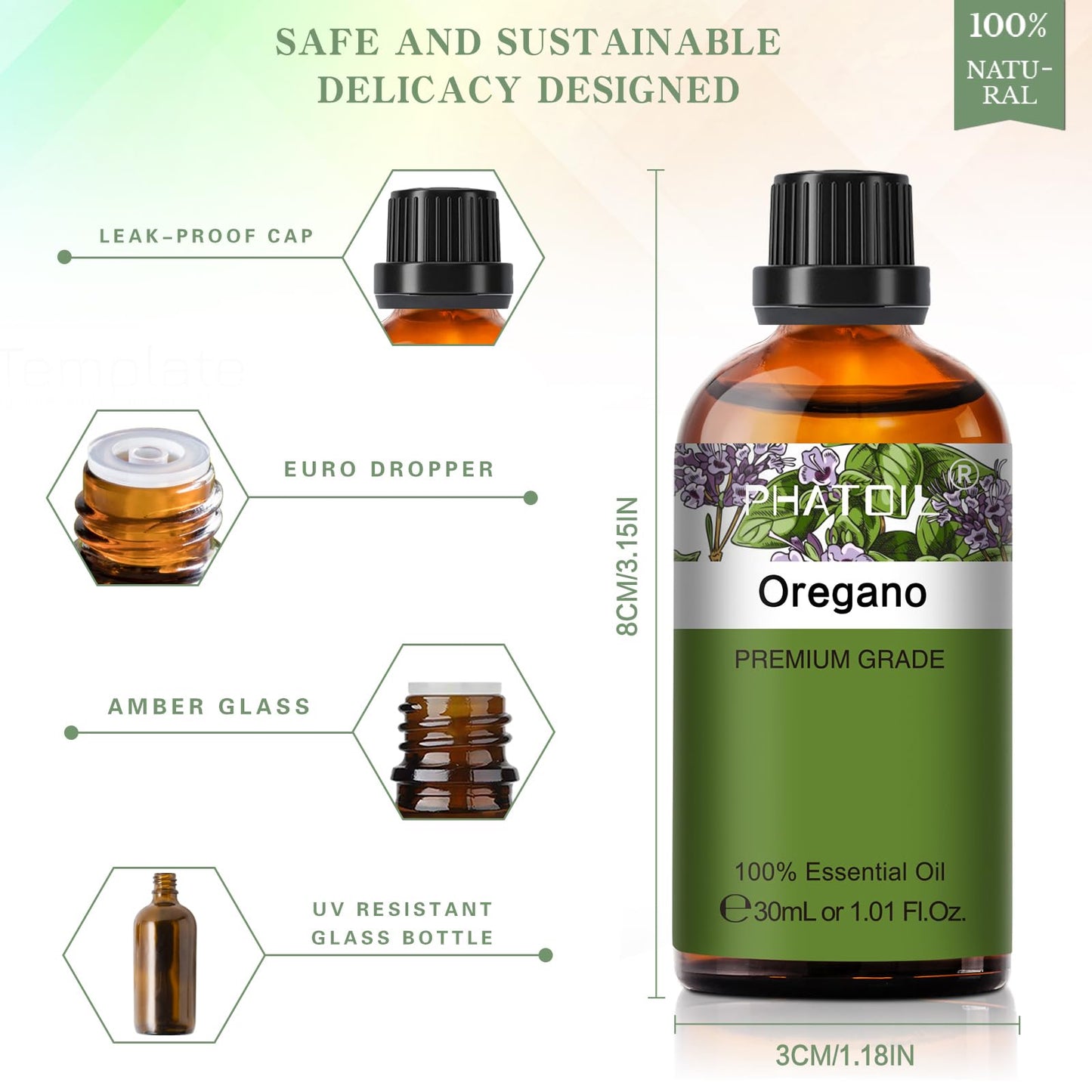 Oregano Essential Oil 30ml | PHATOIL Aromatherapy for Diffusers, DIY Soap & Candles