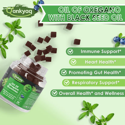 Oregano Oil Gummies with Black Seed – 6-in-1 Immune Support (Sugar-Free) | 90 Chewables