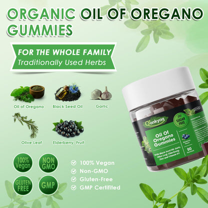 Oregano Oil Gummies with Black Seed – 6-in-1 Immune Support (Sugar-Free) | 90 Chewables