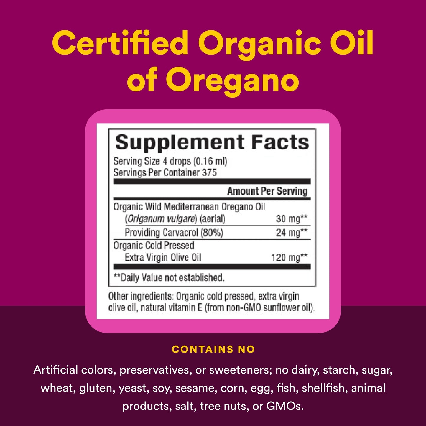 Natural Factors Oil of Oregano - Liquid Antioxidant & Immune Support | 2 fl oz (375 Servings)