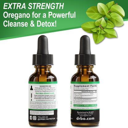 Oregano Oil Organic Liquid Drops – 6 Month Supply | Immune Support, Detox & Gut Health | 1 oz, Vegan, Non-GMO