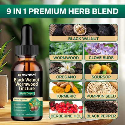 Black Walnut Wormwood Tincture for Gut Health – Gentle Digestive Support (2 oz)