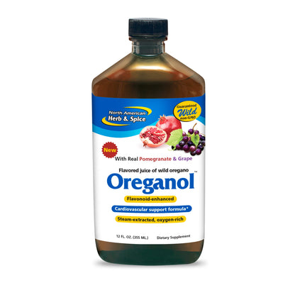 Oreganol Juice – 12 fl oz with Pomegranate & Grape | Non-GMO | Cardiovascular Support | North American Herb & Spice