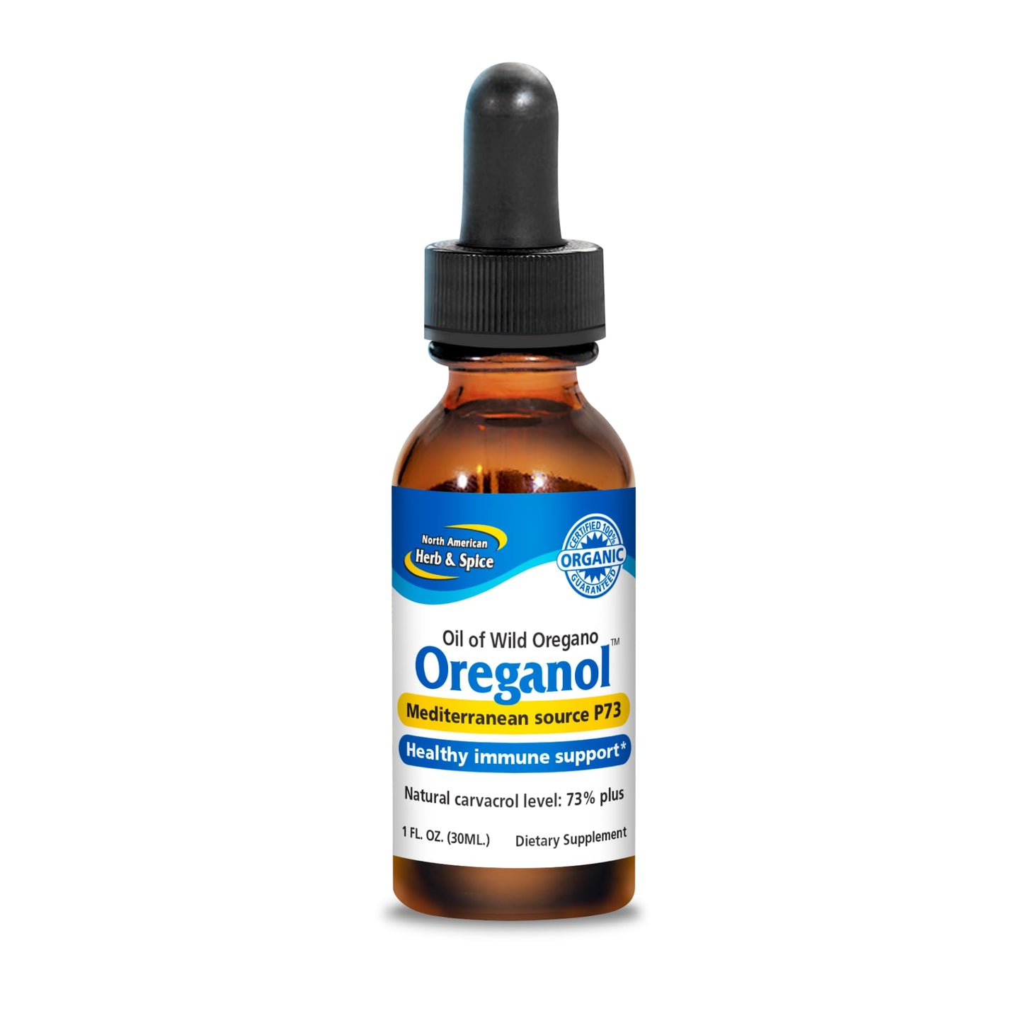 Oreganol P73 Oregano Oil - Unprocessed Wild Organic 1 oz | Non-GMO | 432 Servings