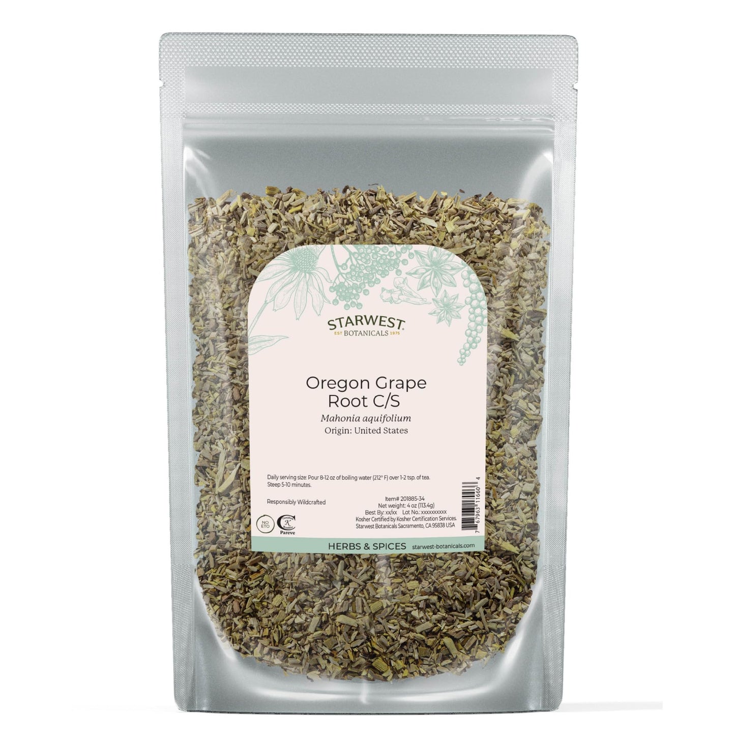 Oregon Grape Root Wildcrafted - 4 oz Pouch | Starwest Botanicals