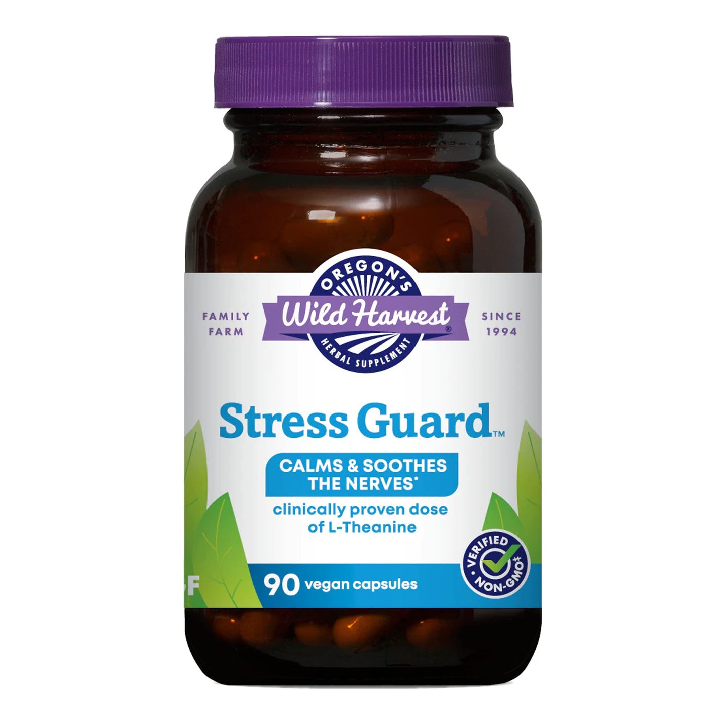 Oregon's Wild Harvest Stress Guard (Mental Guard) – L-Theanine Supplement for Natural Relief, 90 Capsules