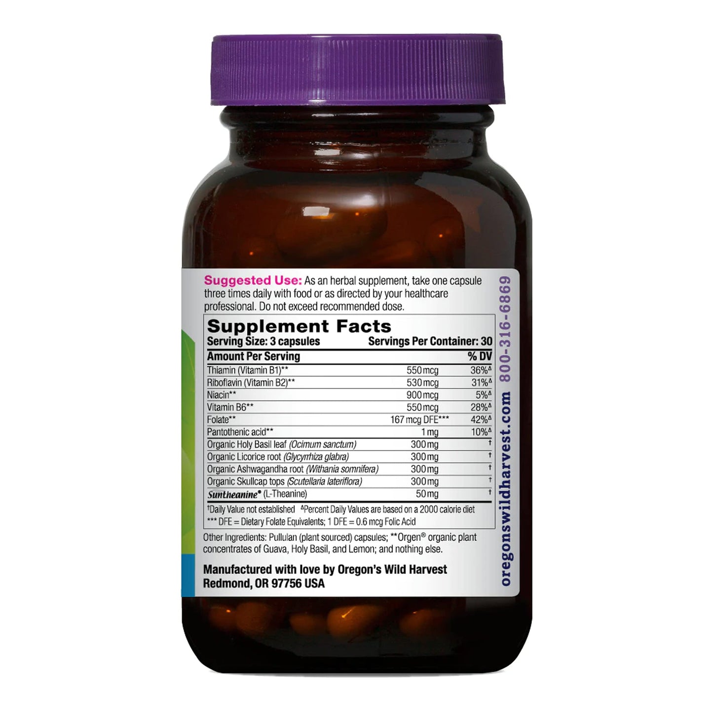 Oregon's Wild Harvest Stress Guard (Mental Guard) – L-Theanine Supplement for Natural Relief, 90 Capsules