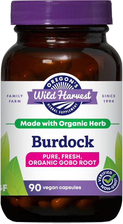 Oregon's Wild Harvest Burdock Organic - Gluten Free, Non-GMO Vegan Capsules (90 Count)