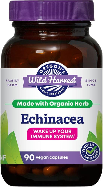 Oregon's Wild Harvest Echinacea Organic Herbal Supplement - 90 Count | Vegan