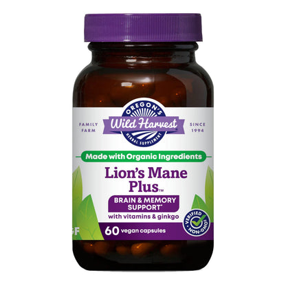 Oregon's Wild Harvest Lion's Mane Plus Brain & Memory Support | 60 Count