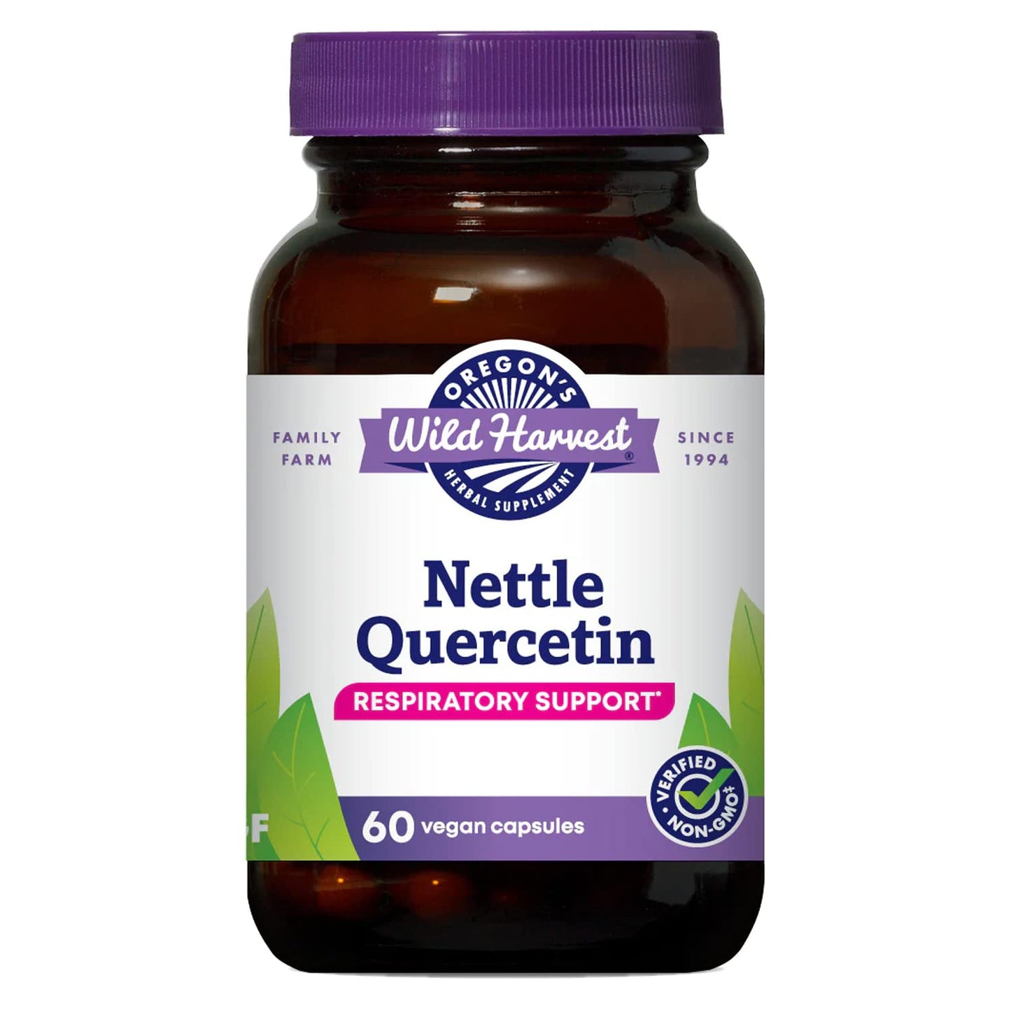 Oregon's Wild Harvest Nettle Quercetin Capsules | Non-GMO Organic Herbal Supplements - 60 Count