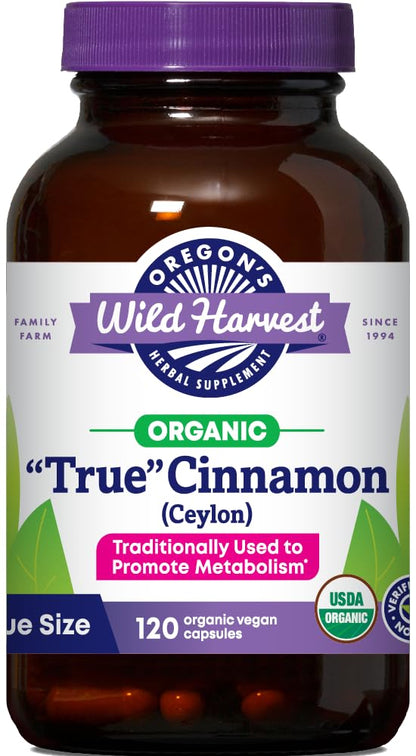 Oregon's Wild Harvest Organic True Cinnamon Ceylon - 120 Count Vegan Capsules