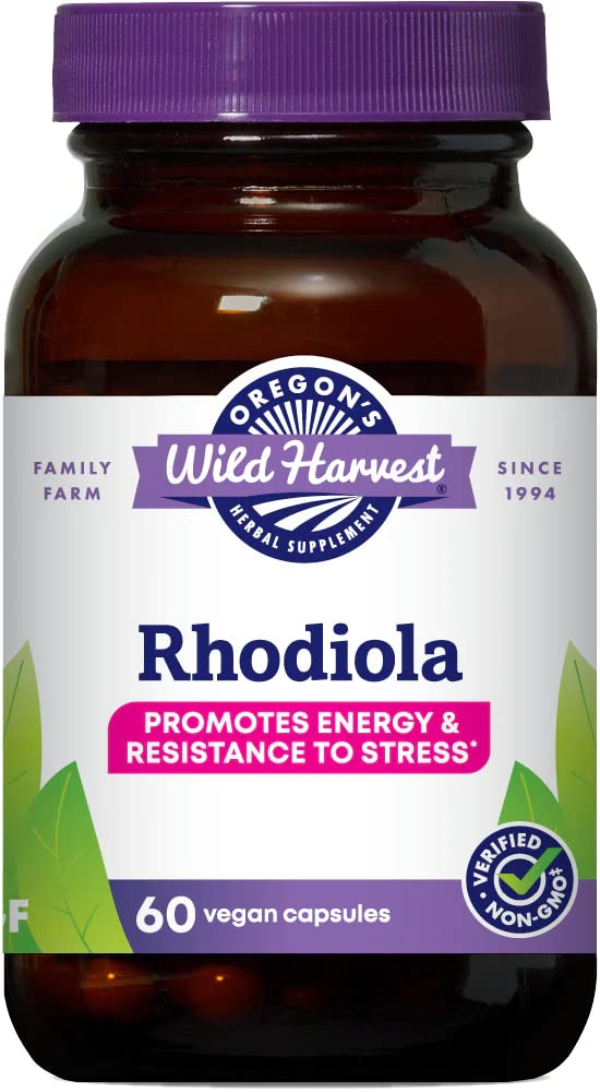 Oregon's Wild Harvest Rhodiola Supplement, 60 Count – Adaptogen for Stamina
