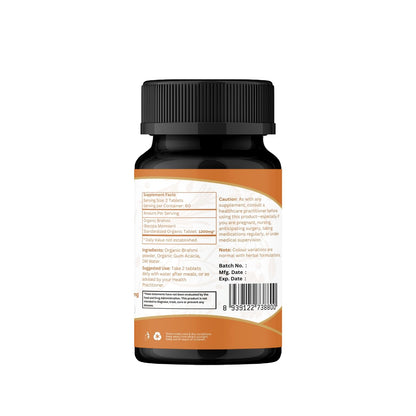 ORGANIC SPREE Brahmi 120 Tablets – USDA Organic Bacopa Monnieri for Focus, Calm & Memory | Herbal Nootropic