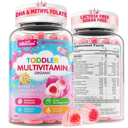 Organic Toddler Multivitamin Gummies + Omega-3 | 60Cts