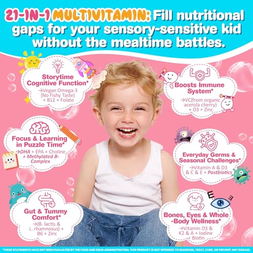 Organic Toddler Multivitamin Gummies + Omega-3 | 60Cts