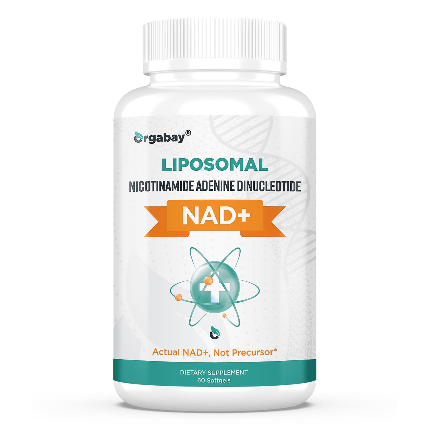 Orgabay Liposomal NAD+ Supplement 500 mg, High Absorption, Boost NAD+ with TMG 250 mg, Actual NAD Plus More Efficient Than Nicotinamide Riboside, Support Cellular Energy, Healthy Aging | 60 Softgels