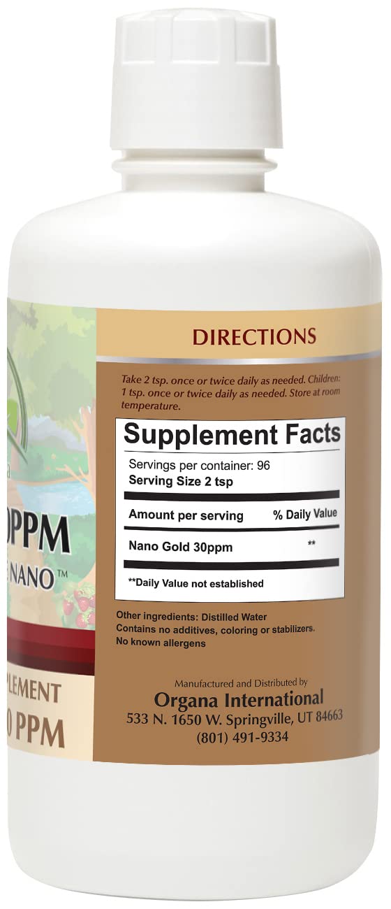 Organa Pure Crystalline Liquid Gold Supplement - 30 PPM, 32 oz Colloidal Minerals