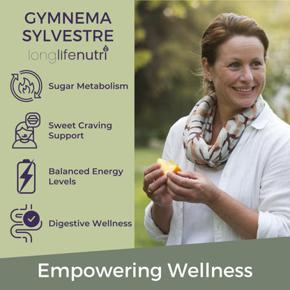 LongLifeNutri Gymnema Sylvestre 1000mg Organic 20:1 Extract - 240 Veg Capsules - Made in USA