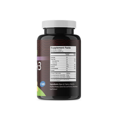 Plant-Based Omega-3 EPA & DHA from Algae | Vegan, Organic | 120 Softgels