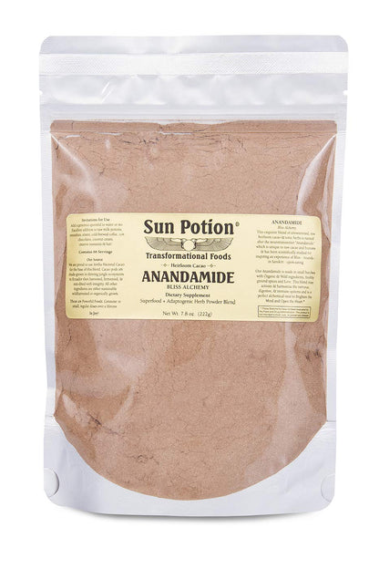 Organic Anandamide 222g by Sun Potion – Raw Cacao Powder, Tonic Herbs & Adaptogens