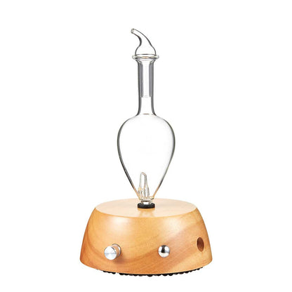 Organic Aromas Elegance Glass Nebulizer Diffuser – Waterless, BPA Free, Auto-Off (Lightwood)