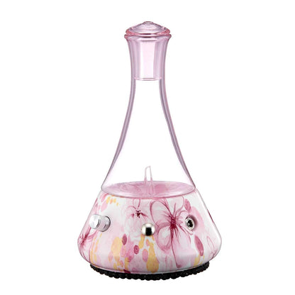 Organic Aromas Opulence Nebulizing Diffuser – Pink Floral Ceramic Base, No Heat, No Water, No Plastic