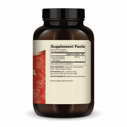 Dr. Mercola Organic Ashwagandha - 800 mg per Serving | Adrenal Support & Energy | USDA Organic | 180 Capsules