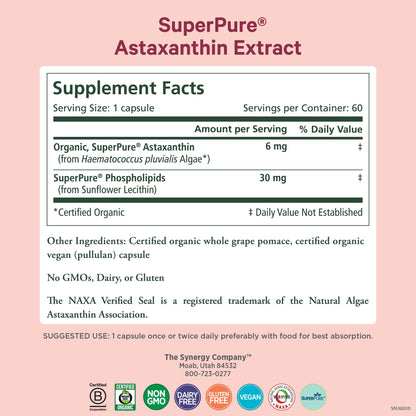 PURE SYNERGY SuperPure Astaxanthin Extract – Organic Algae Astaxanthin