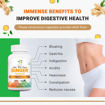 Organic Aura Ginger Capsules – 120 Veg Capsules (2 Month Supply)
