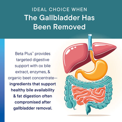 Biotics Beta-Plus Ox Bile Salts & Digestive Enzymes - 90 Tabs | Bile Production, No Gallbladder Support, Liver & Fat Digestion