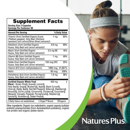 NaturesPlus Source of Life Garden Organic Vitamin B12 1000 mcg | 60 Vegan Capsules