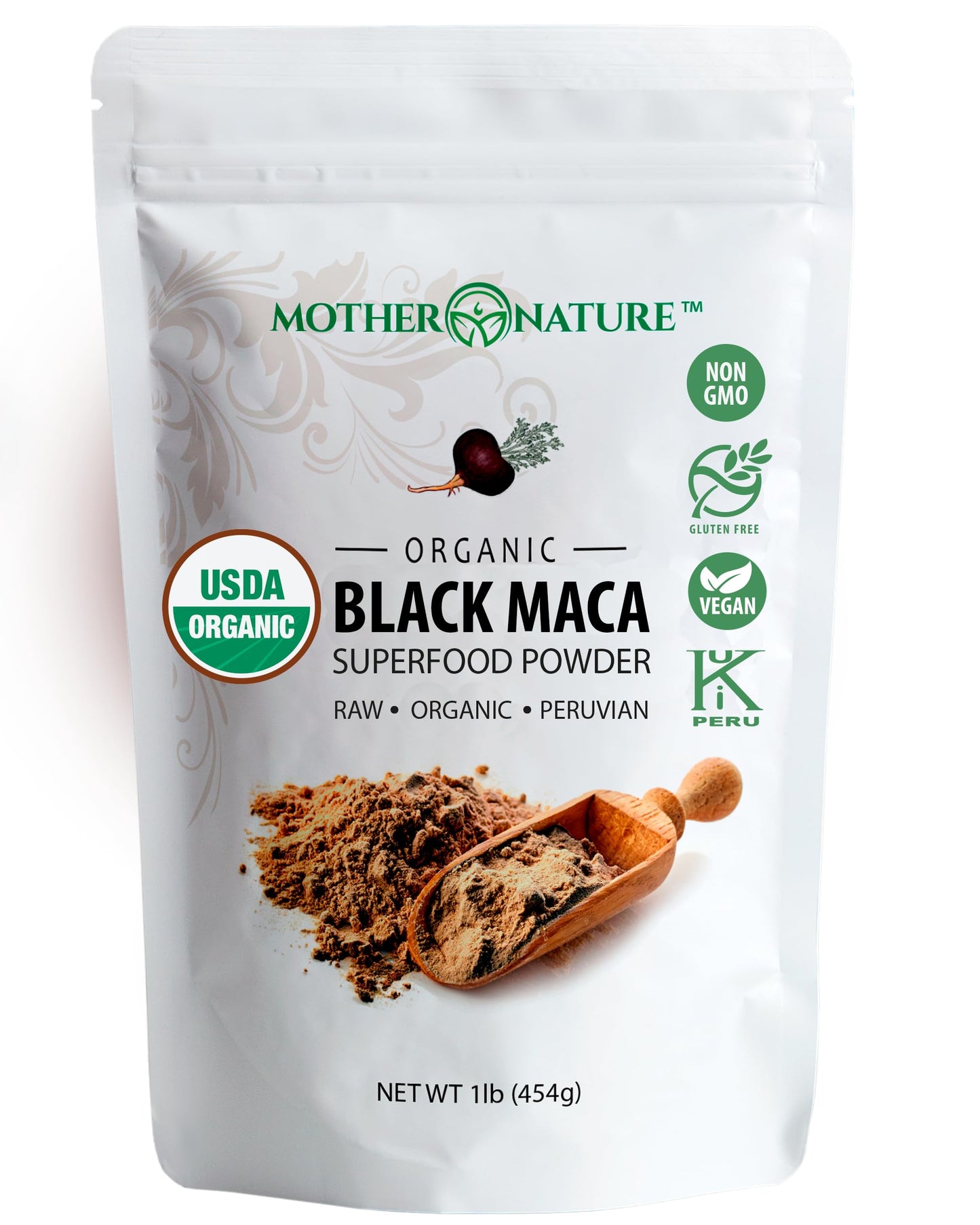 Organic Black Maca Root Powder (16 oz) – USDA Organic, Non-GMO, Vegan