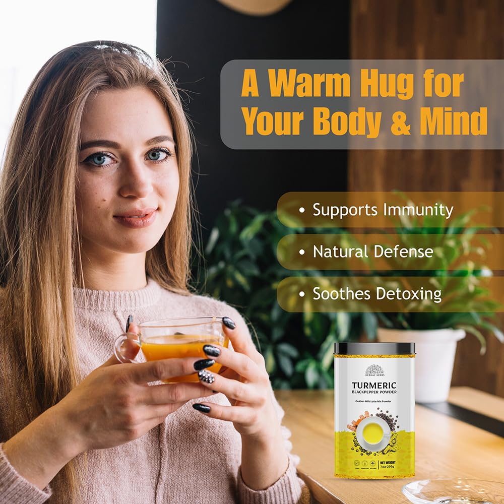 Turmeric Curcumin Powder with Black Pepper – Golden Milk Latte Mix (Organic)